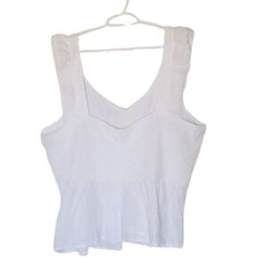 Elegant Smocked White Women's Tank Top